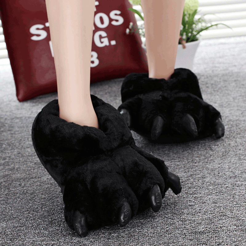 Women Shoes Size To Men - Size 35-43 Black Animal Paw Shoes