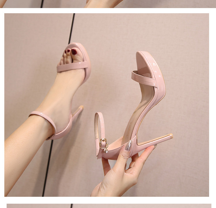 Women Shoes Waterproof - 2026New leather nude waterproof platform high-heeled