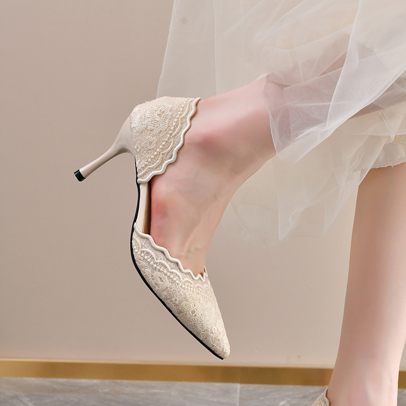 Lace Pointed Toe High Heels Wo - Women Shoes Size review and price